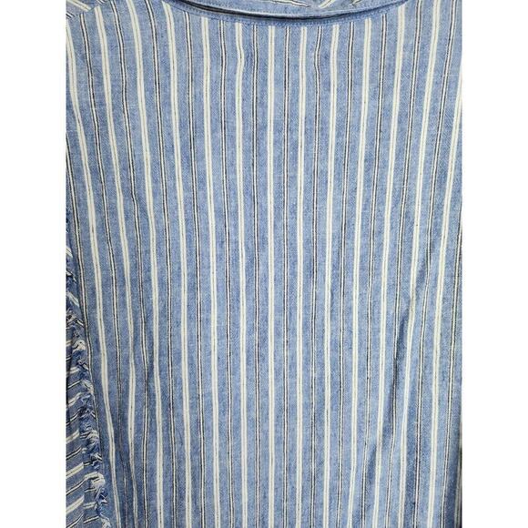 Z Supply Jayden Linen Blend Shirt Dress in Marina Blue Sz L beachy boho … - Picture 5 of 10